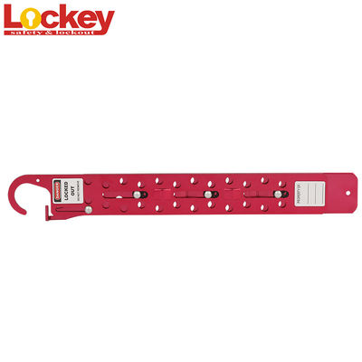 Tải dài 24 lỗ trượt khóa dài Tag Out Hasp với 24 khóa màu đỏ